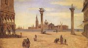 Jean Baptiste Camille  Corot Venice,the Piazzetta,August-September (mk05) oil painting on canvas